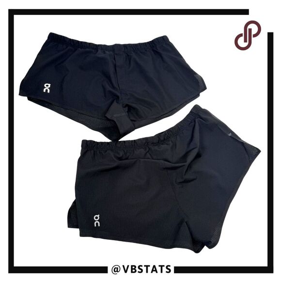 Two Pairs of On Cloud Women's Mesh Athletic Running Shorts Black Medium